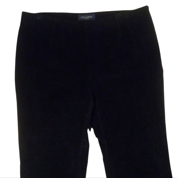 Piazza Sempione Corduroy Flare Pants Black Cotton Side Zip Size IT 48 US 12 - Picture 2 of 10